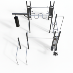 Konstrukcja street workout połączona z urządzeniami fitness