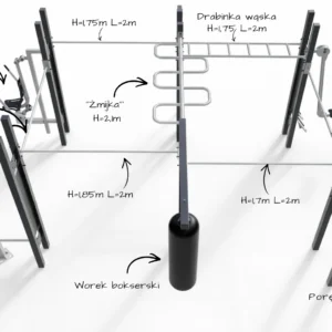 Park treningowy outdoor ze strefą street workout