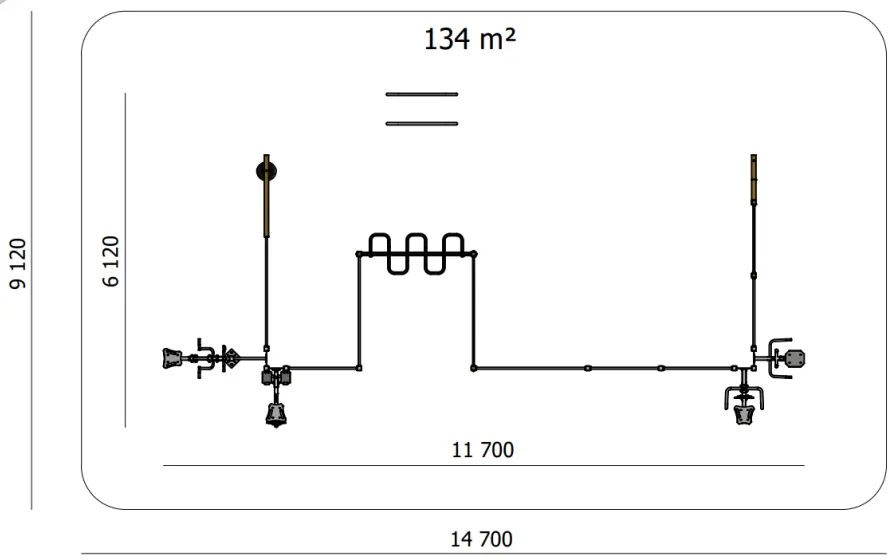 Wielofunkcyjna konstrukcja treningowa na zewnątrz
