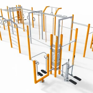 Park street workout z urządzeniami na pylonach