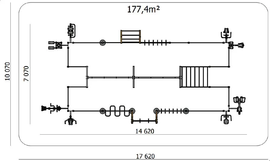 Park treningowy outdoor ze strefą street workout
