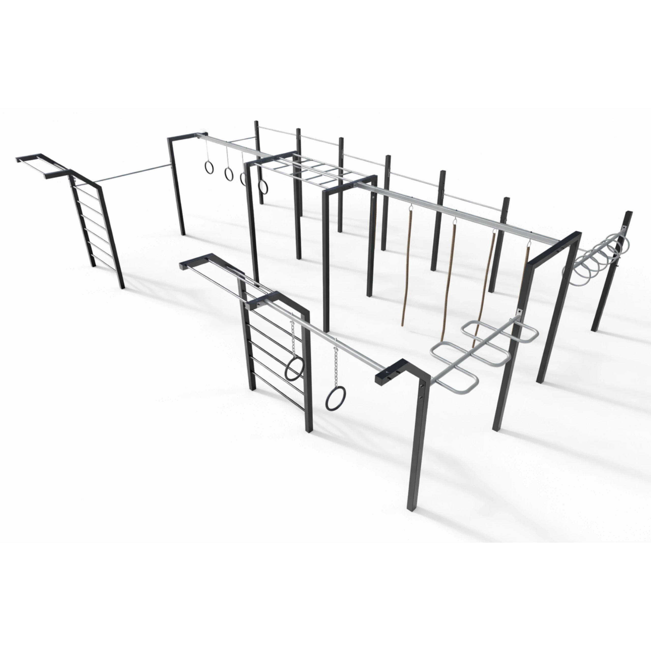 Siłownia plenerowa z modułami łączonymi