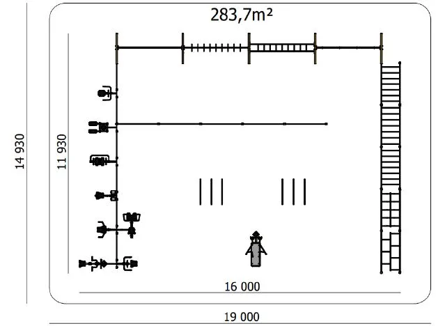 Strefa treningowa na świeżym powietrzu z konstrukcjami calisthenics